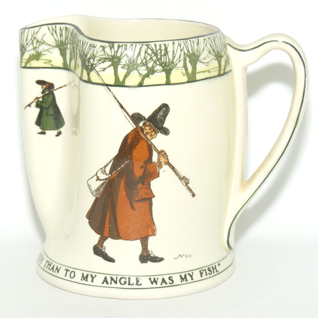 Royal Doulton Isaak Walton Gallant Fishers jug D2312 | Friend. Who is more Welcome to my Dish than to my Angle was my Fish