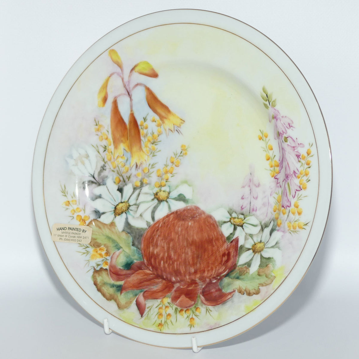 Australian China Painting | Waratah and Native Flowers plate | by Myrtle Parker