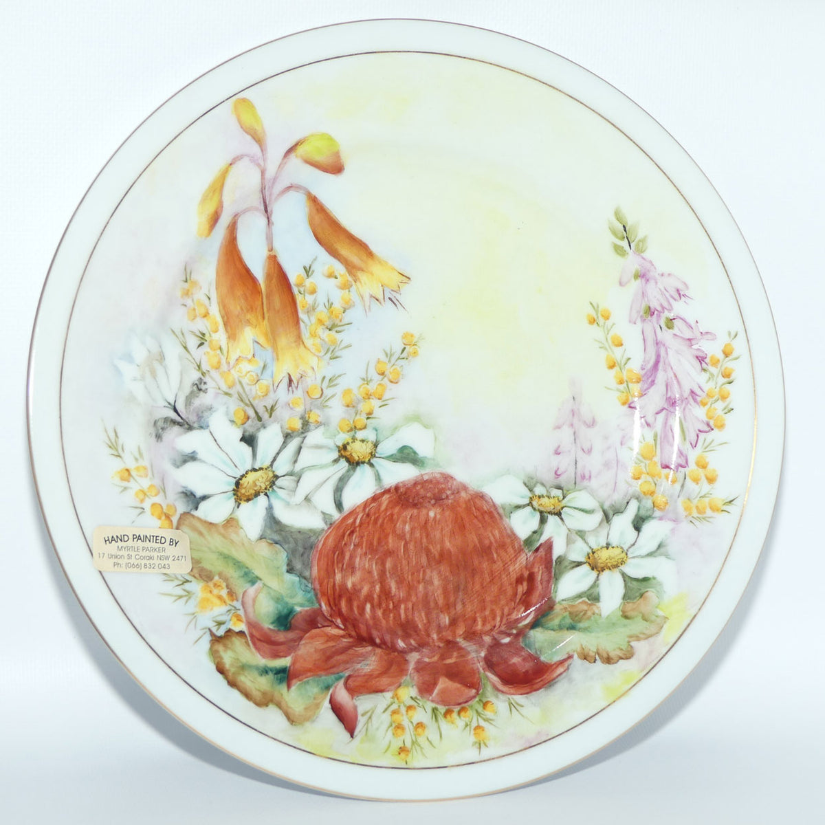Australian China Painting | Waratah and Native Flowers plate | by Myrtle Parker