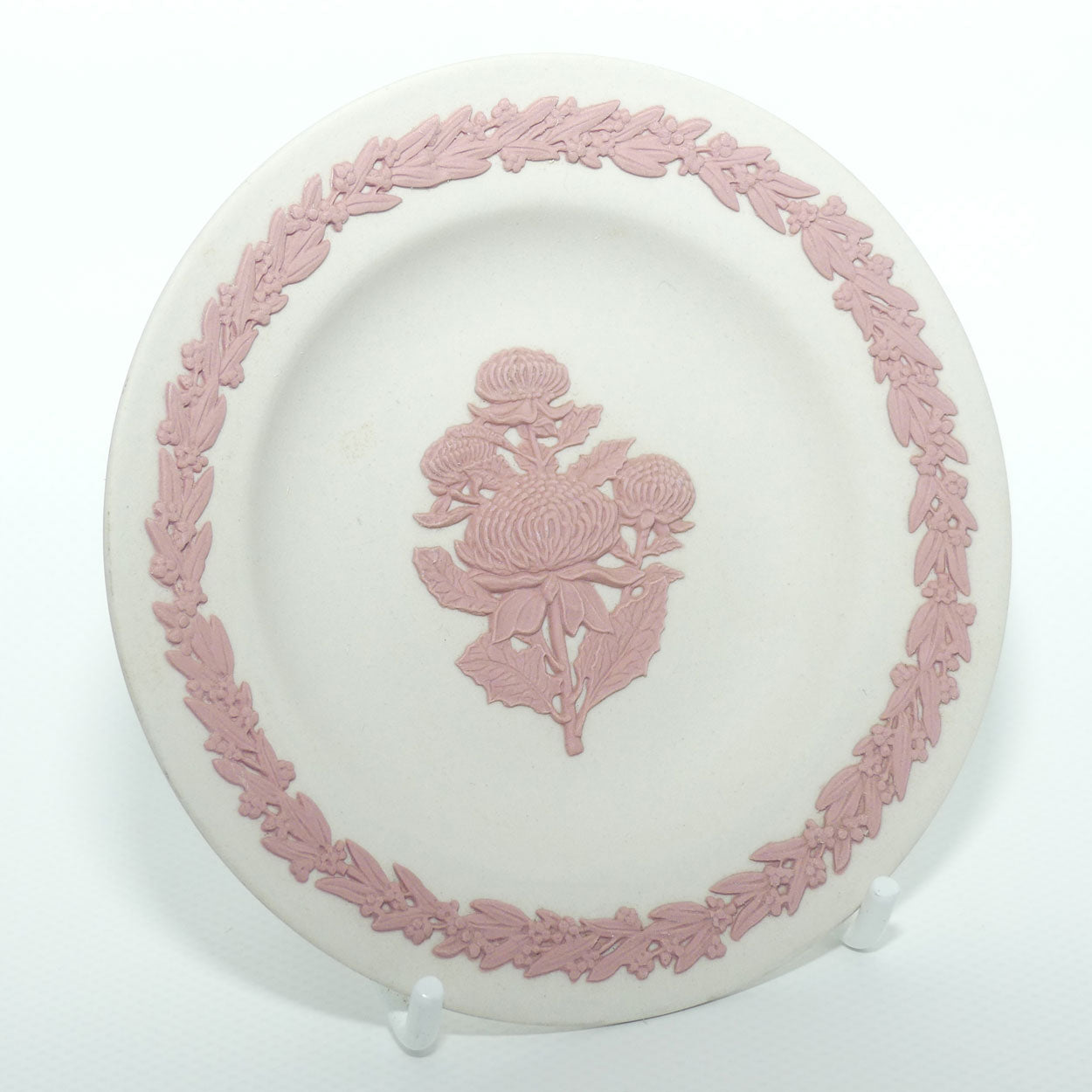 Wedgwood Jasper | Australian Native Flowers | Waratah | Pink on White