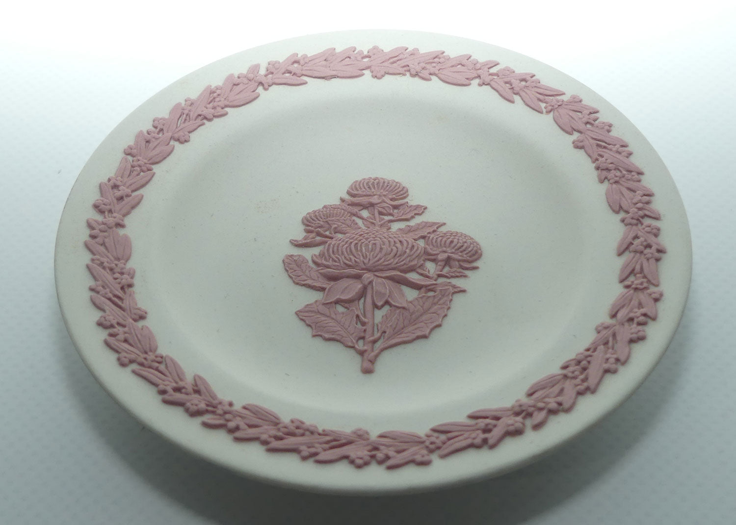 Wedgwood Jasper | Australian Native Flowers | Waratah | Pink on White