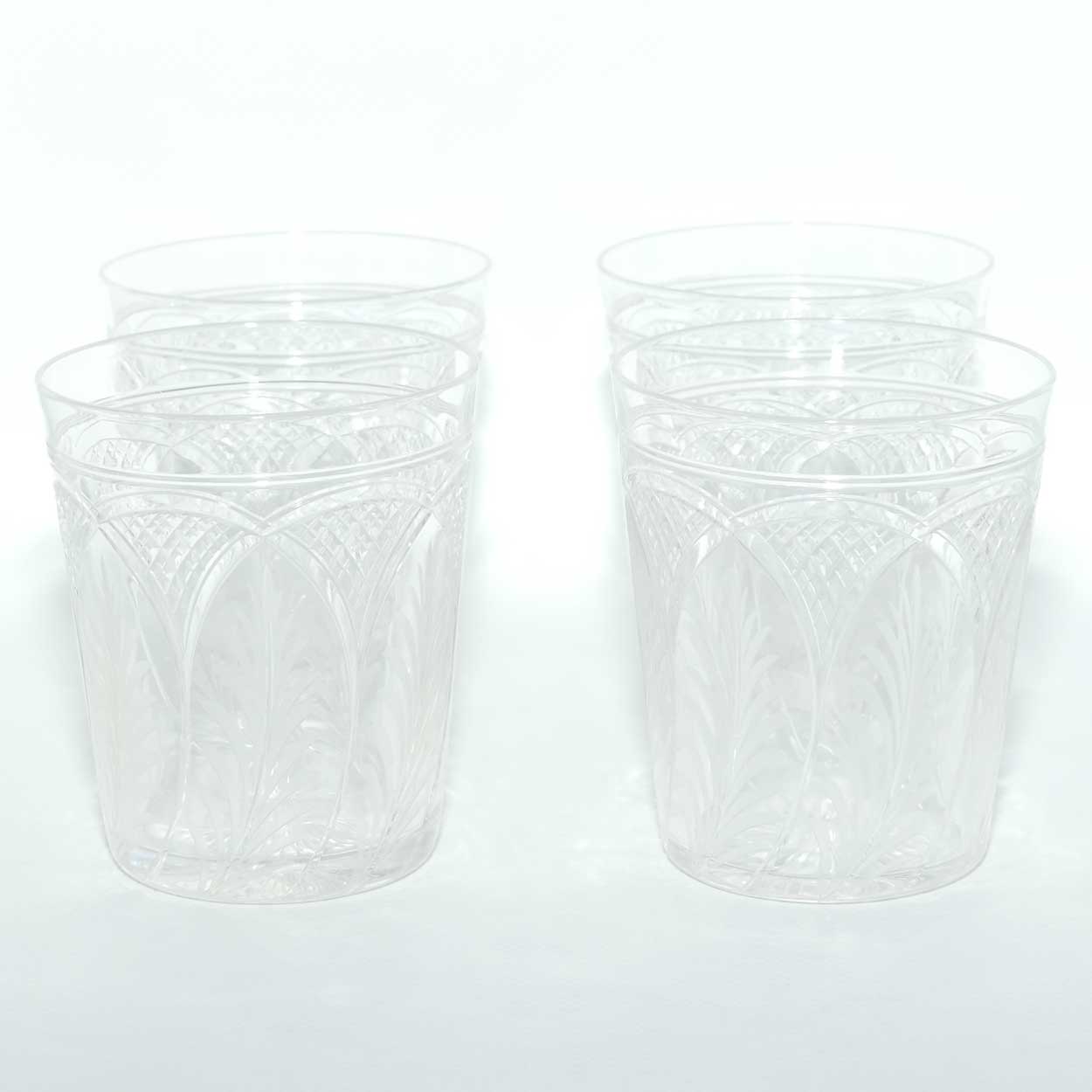 Fine quality Walsh Crystal England water jug and 4 tumblers | Fern pattern