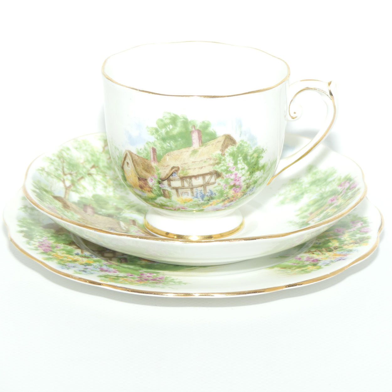 Roslyn Bone China Wayside tea trio