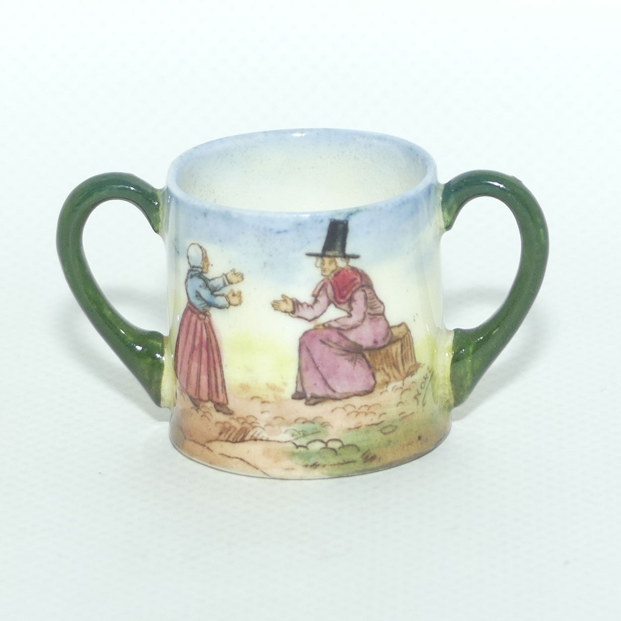 Royal Doulton Welsh miniature twin handle loving cup