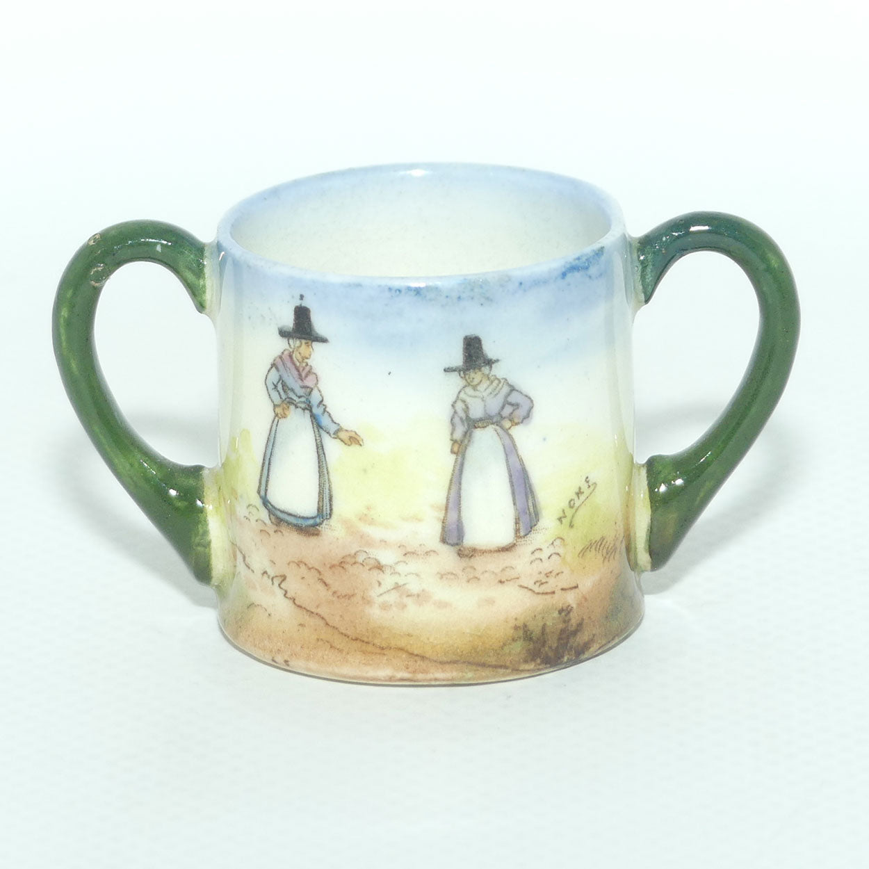 Royal Doulton Welsh miniature twin handle loving cup