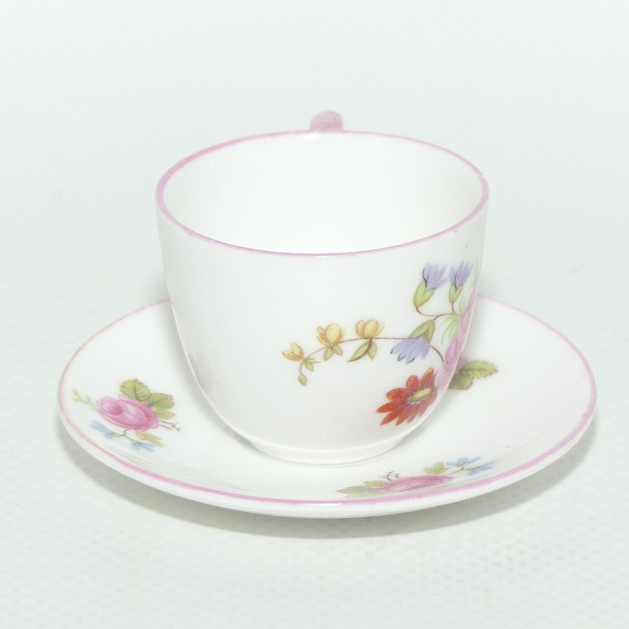 Shelley Westminster shape miniature Rose and Red Daisy duo