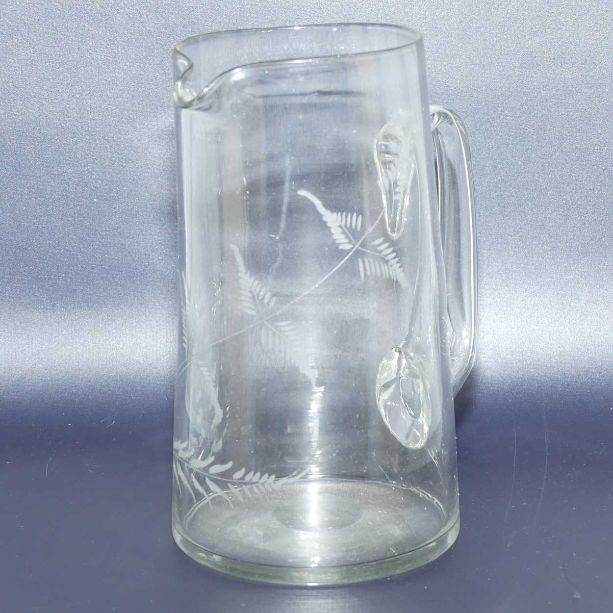 Victorian era Wheel Cut clear glass water jug