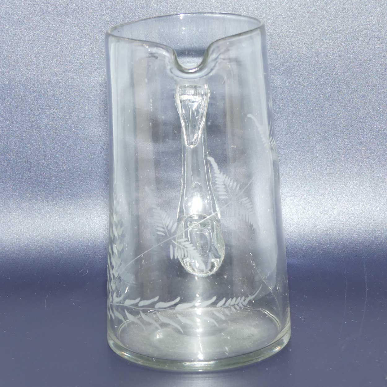 Victorian era Wheel Cut clear glass water jug
