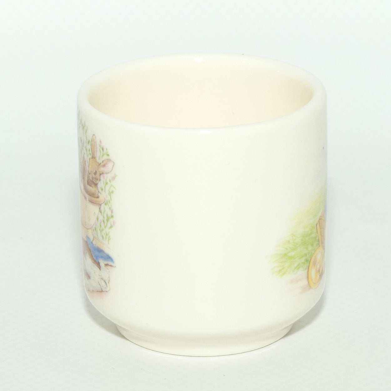 Royal Doulton Bunnykins egg cup | boxed | Pushing the Wheelbarrow | Bunnies in the Bath