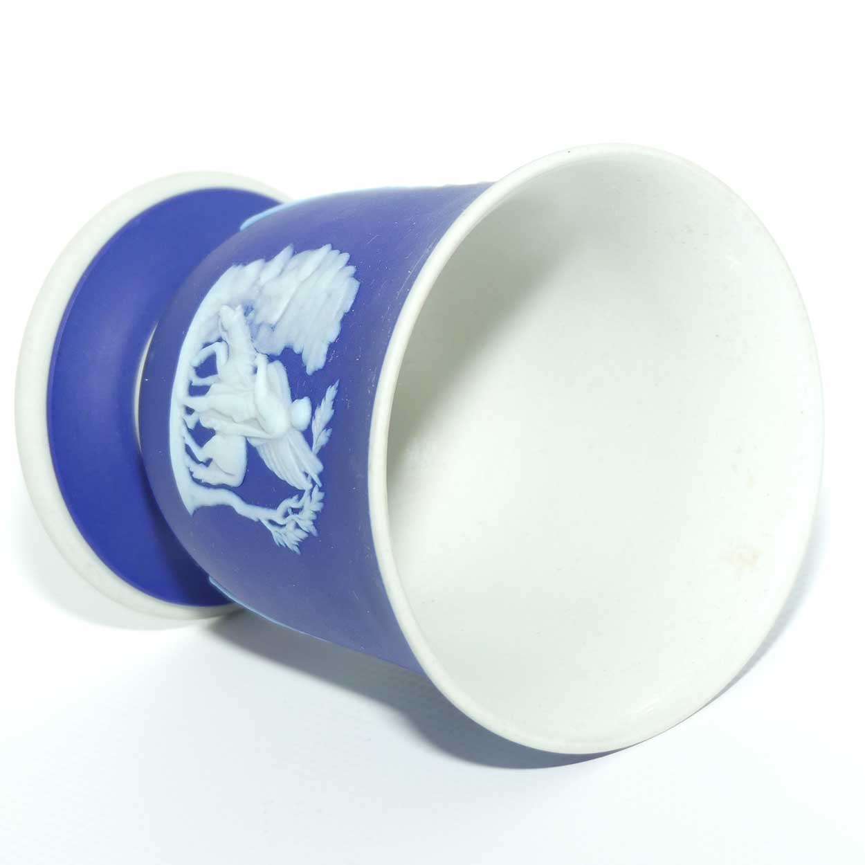Wedgwood Jasper | White on Portland Blue bud vase | Watering Pegasus and Three Graces