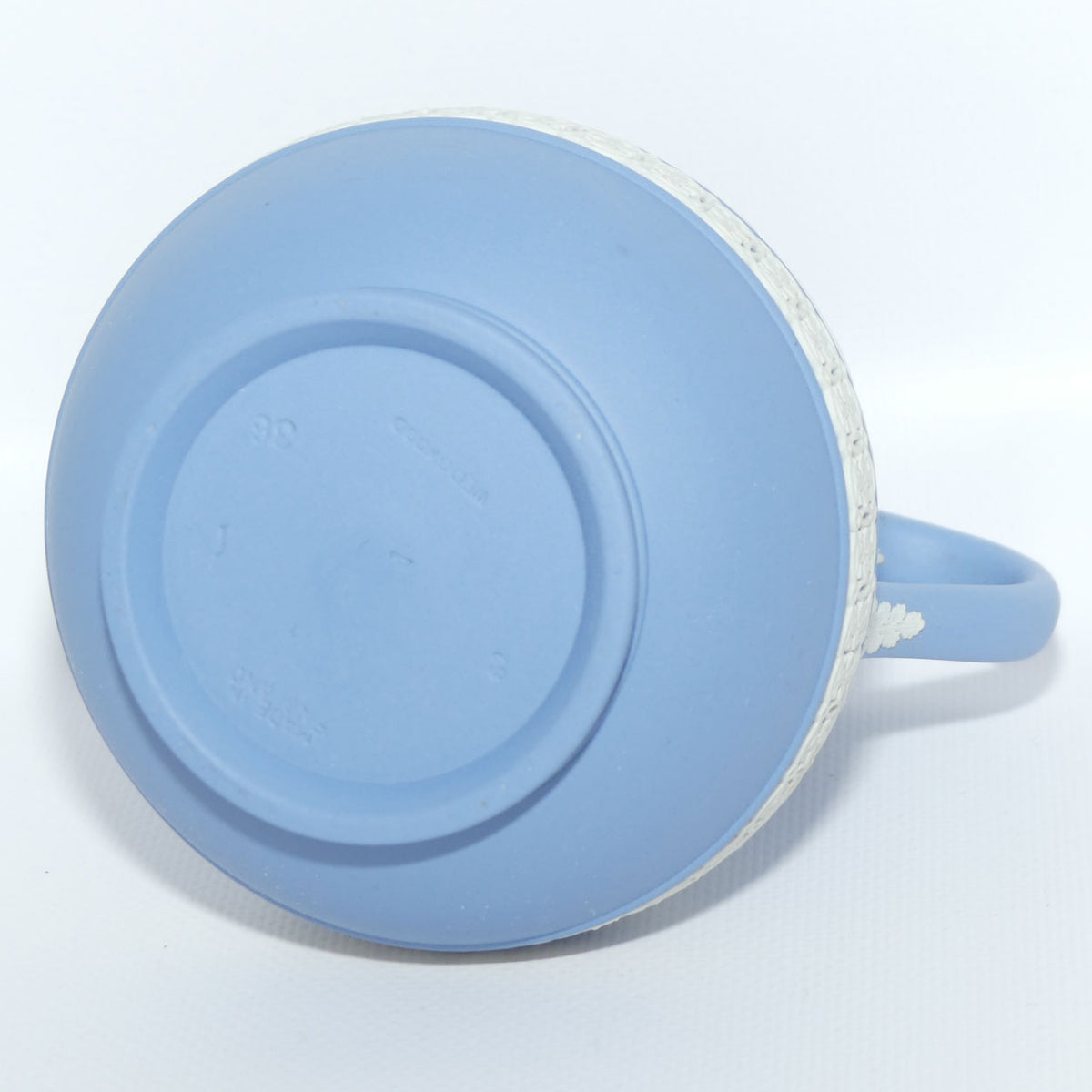 Wedgwood Jasper | White on Pale Blue milk jug with Grecian Scene | Double bands | #5
