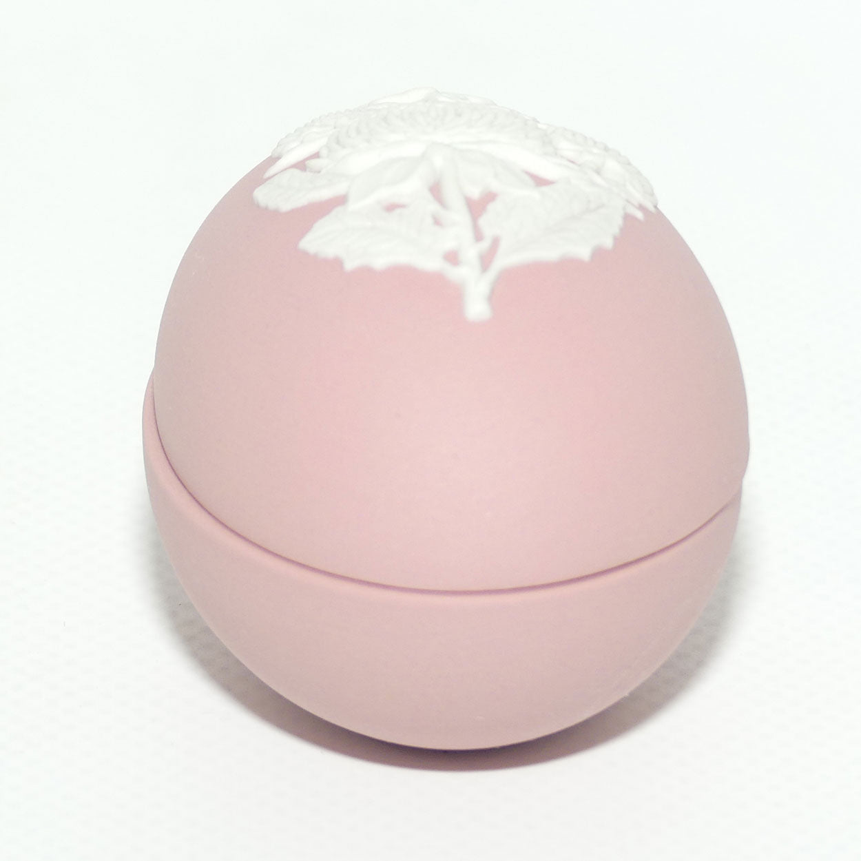 Wedgwood Jasper | Australian Flora | White on Pink | Waratah Egg shape trinket box