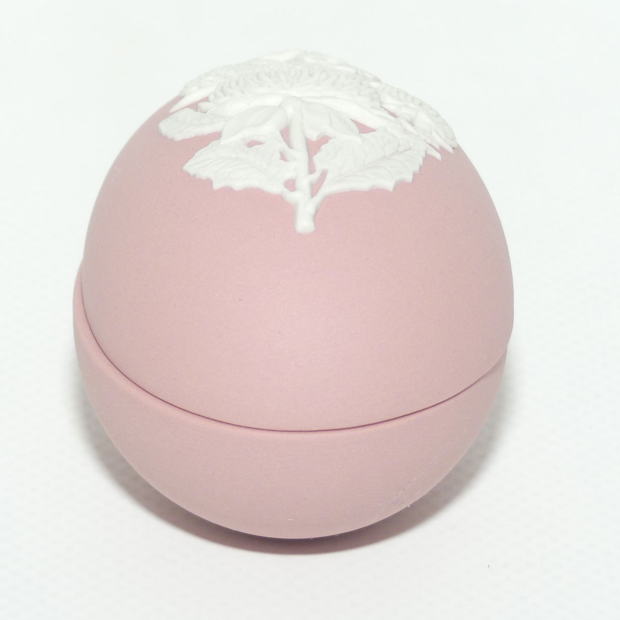 Wedgwood Jasper | Australian Flora | White on Pink | Waratah Egg shape trinket box