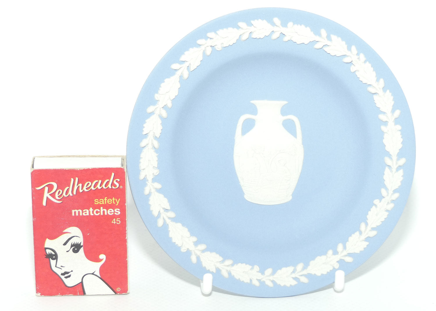 Wedgwood Jasper | White on Pale Blue | Portland vase mini plate | plate only