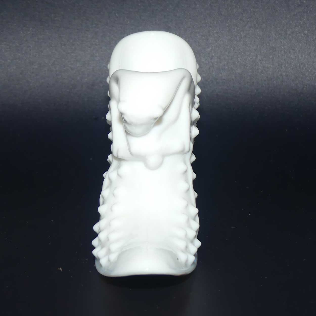 Fenton Glass White Hobnail cat slipper