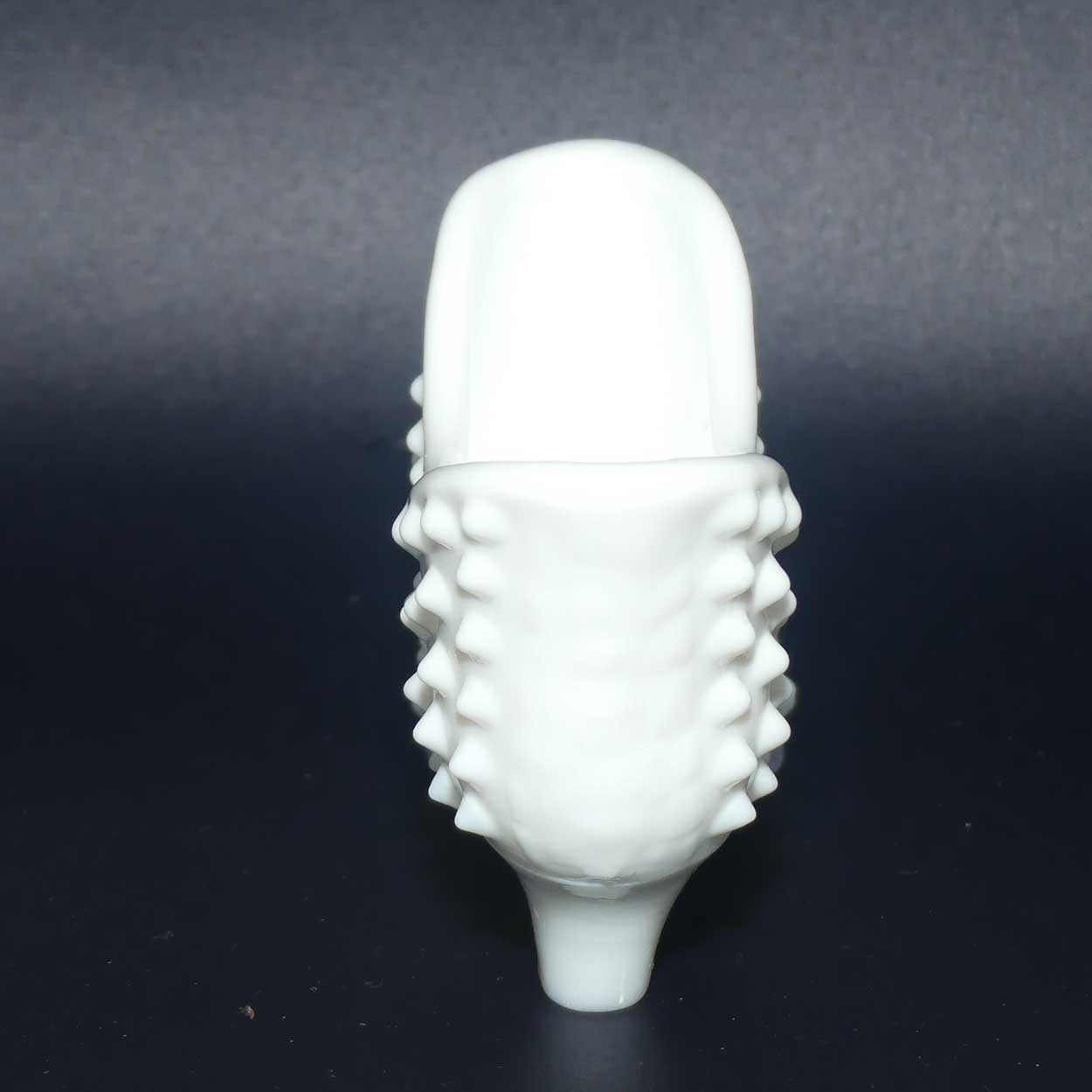 Fenton Glass White Hobnail cat slipper