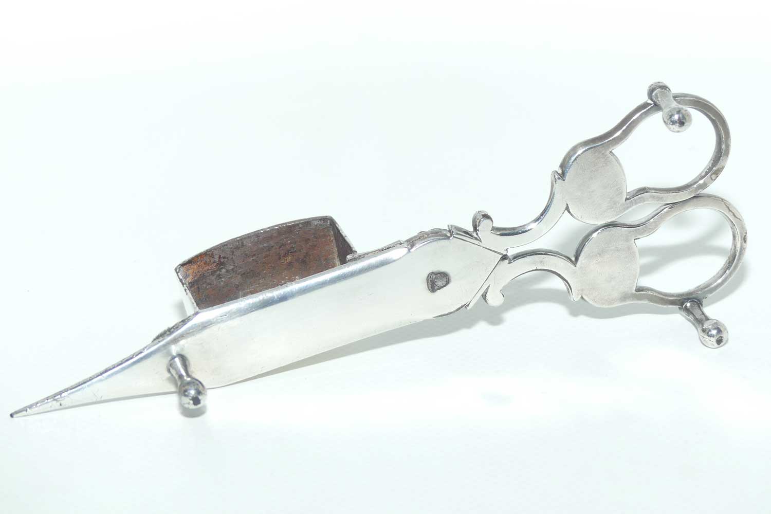 Mid Victorian era pair of Silver Plate Wick trimmers | Kings pattern