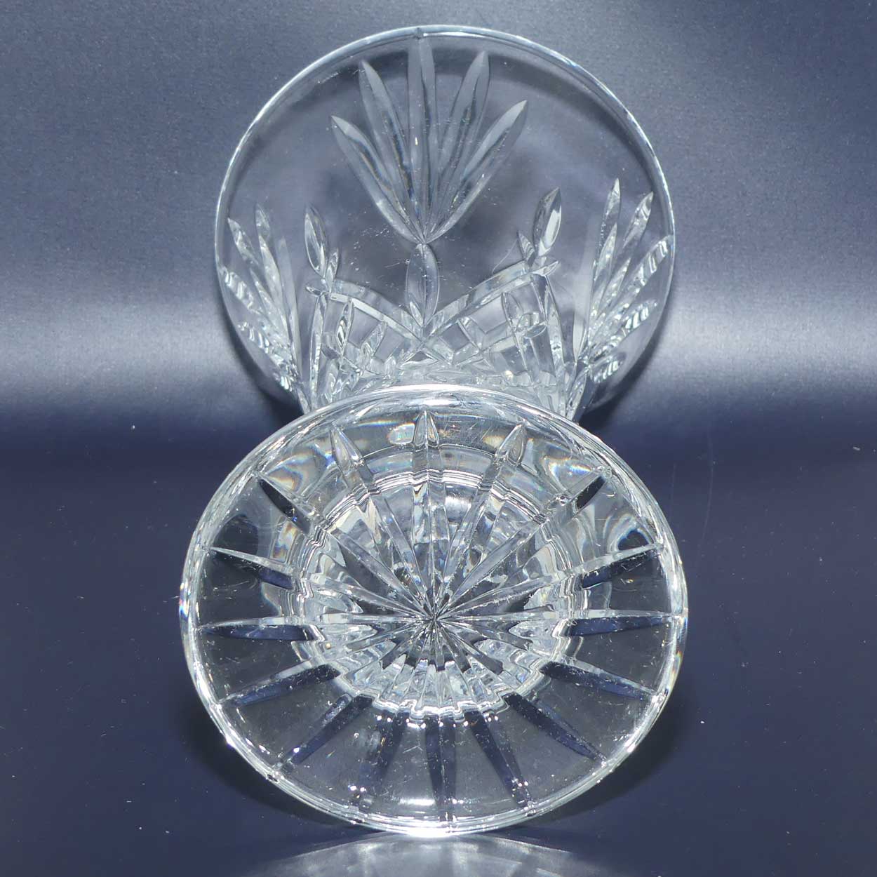 Bohemian Crystal vase | flaired shape with wide base | 24cm
