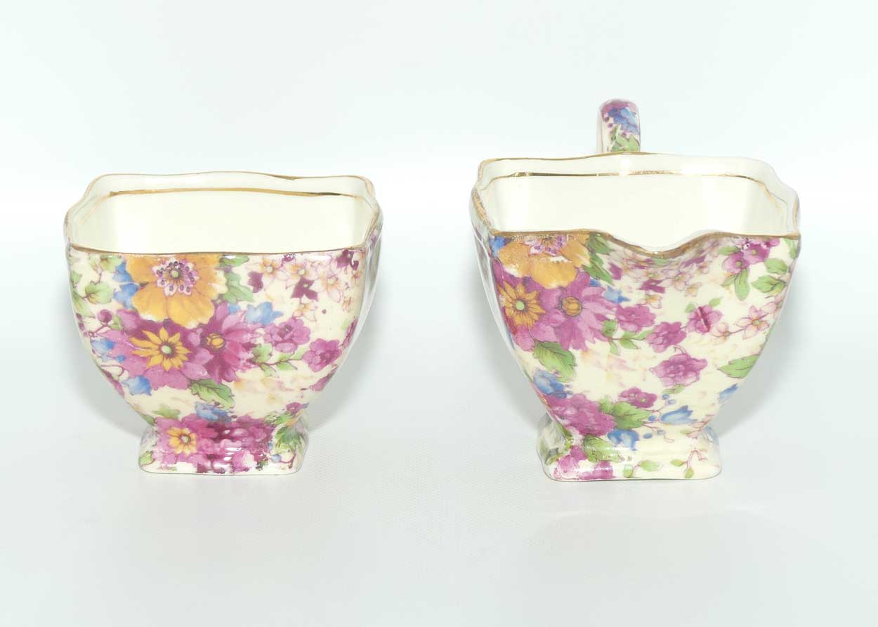 Royal Winton Chintz milk and sugar | Cheadle pattern | Ascot shape