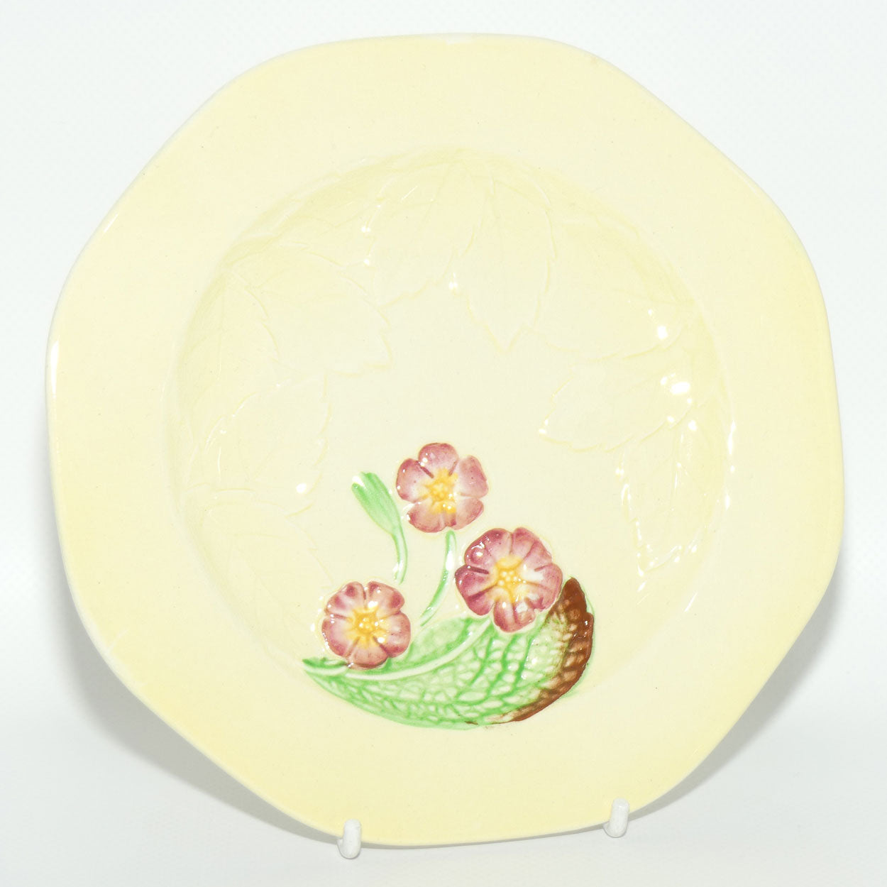Carlton Ware Wild Rose pattern small octagonal plate | 17cm wide | Yellow