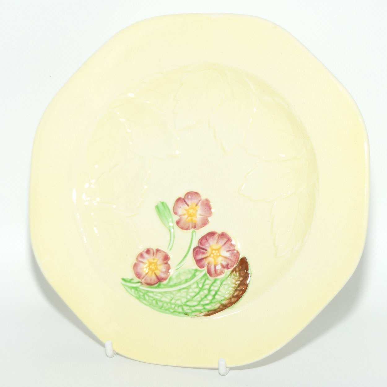 Carlton Ware Wild Rose pattern small octagonal plate | 17cm wide | Yellow