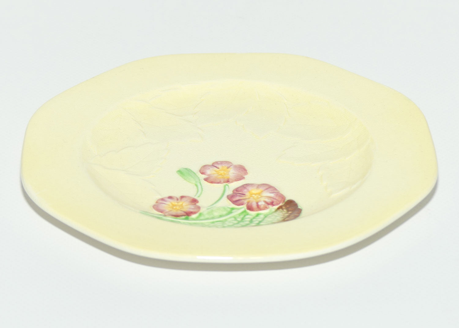 Carlton Ware Wild Rose pattern small octagonal plate | 17cm wide | Yellow