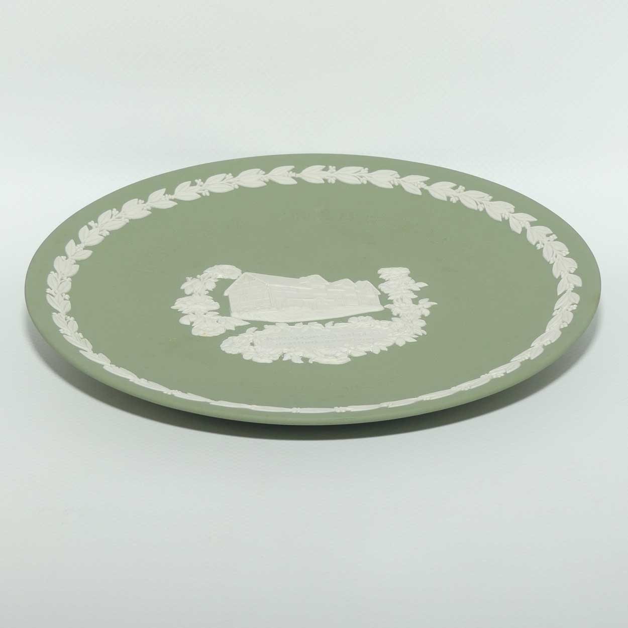 Wedgwood Jasper | White on Pale Green | William Shakespeare | Shakespeare's Birthplace Stratford upon Avon 1564 - 1616 plate | 20.5cms | + Box