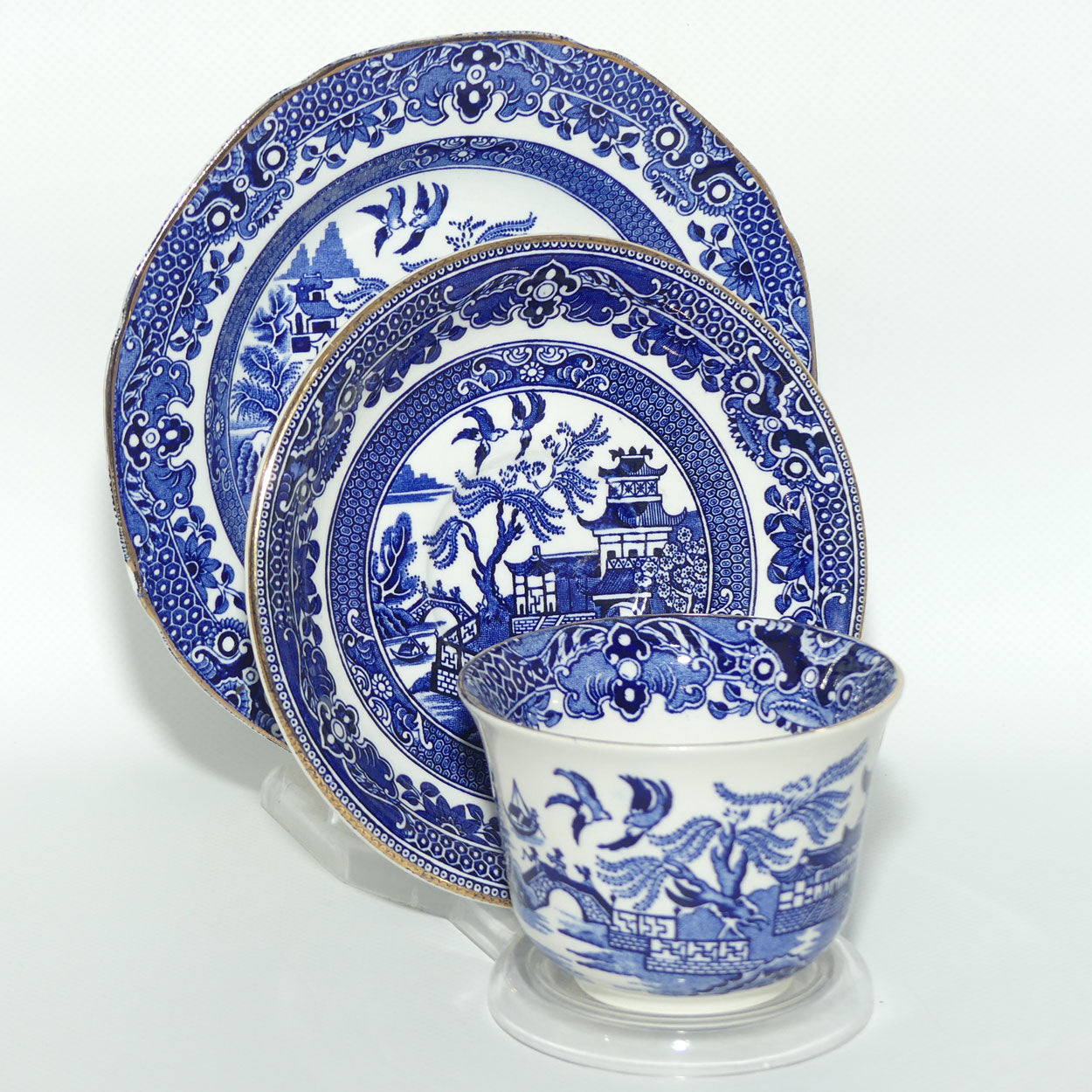 Burleighware Willow pattern trio