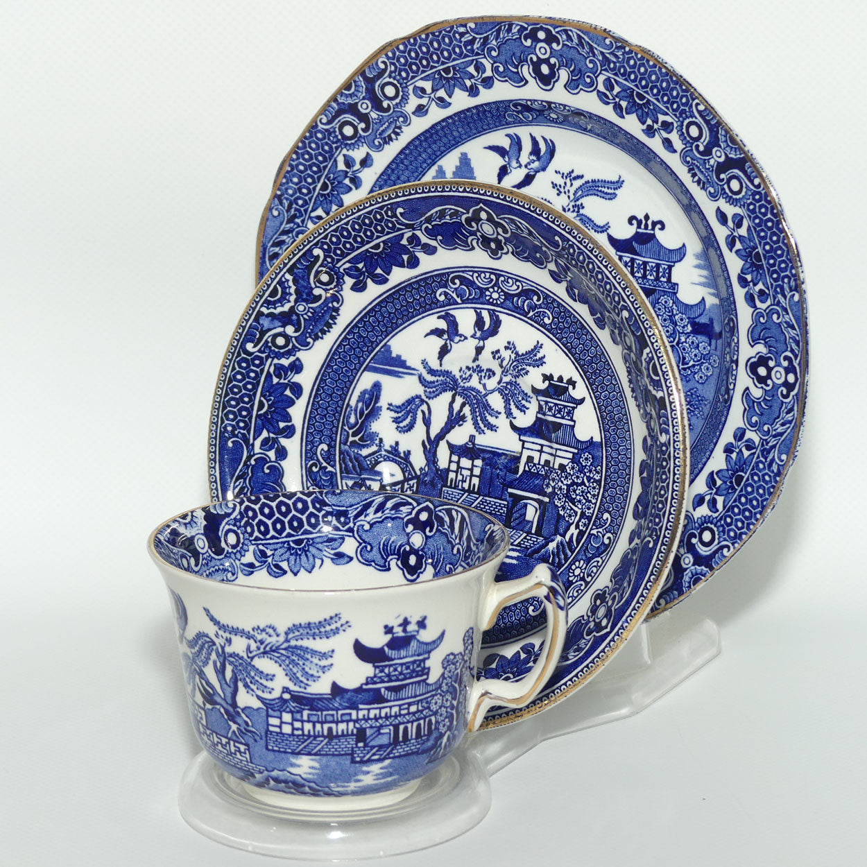 Burleighware Willow pattern trio