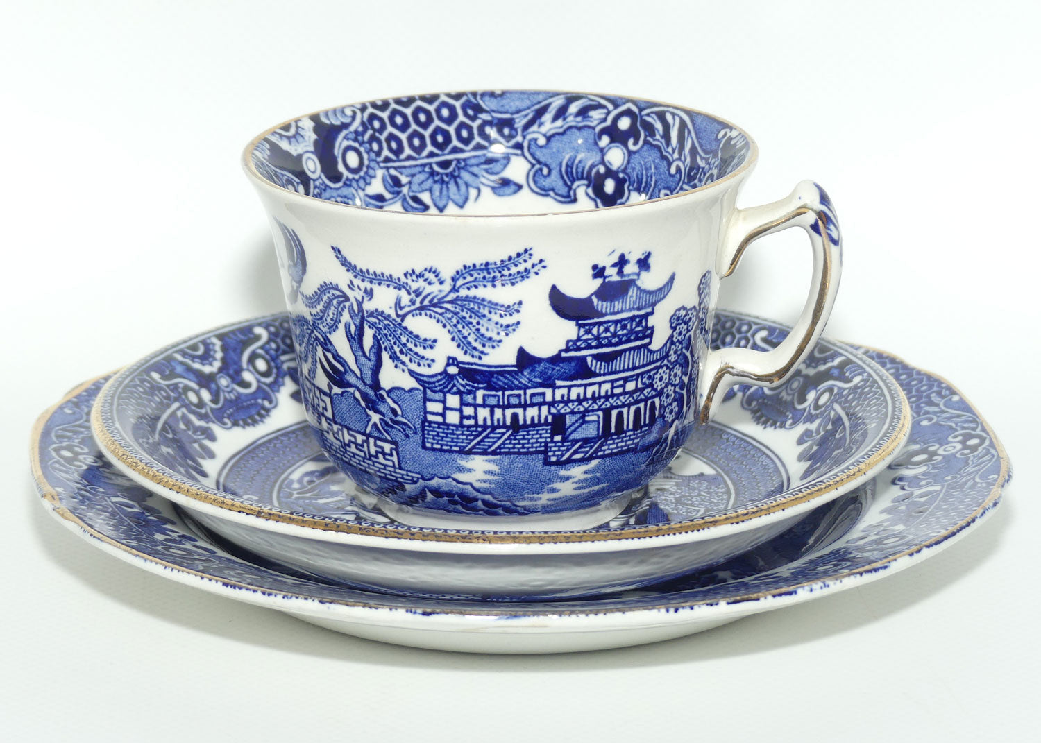Burleighware Willow pattern trio