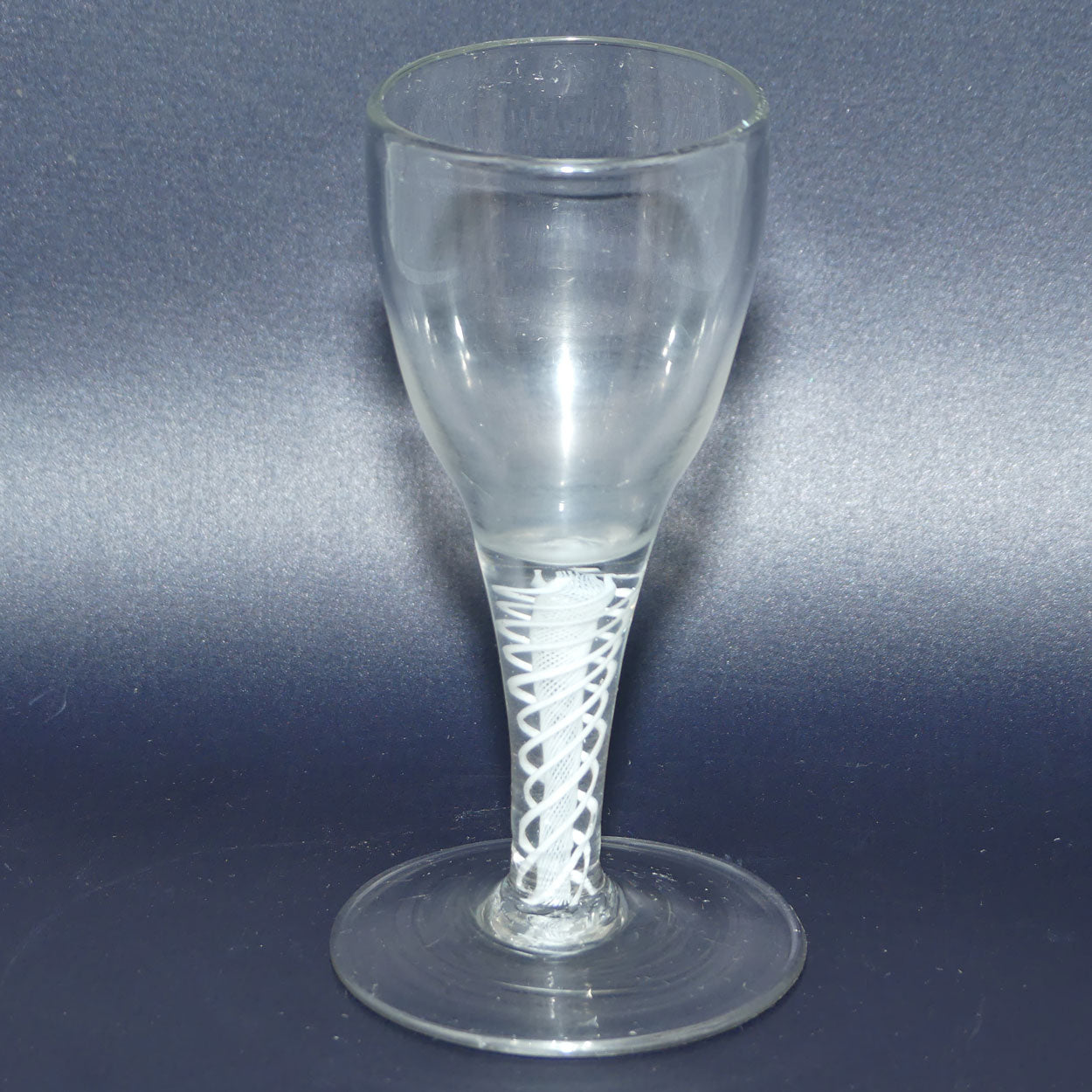 18th Century Georgian Wine Glass with Double Series Opaque Twist | Cotton twist stem