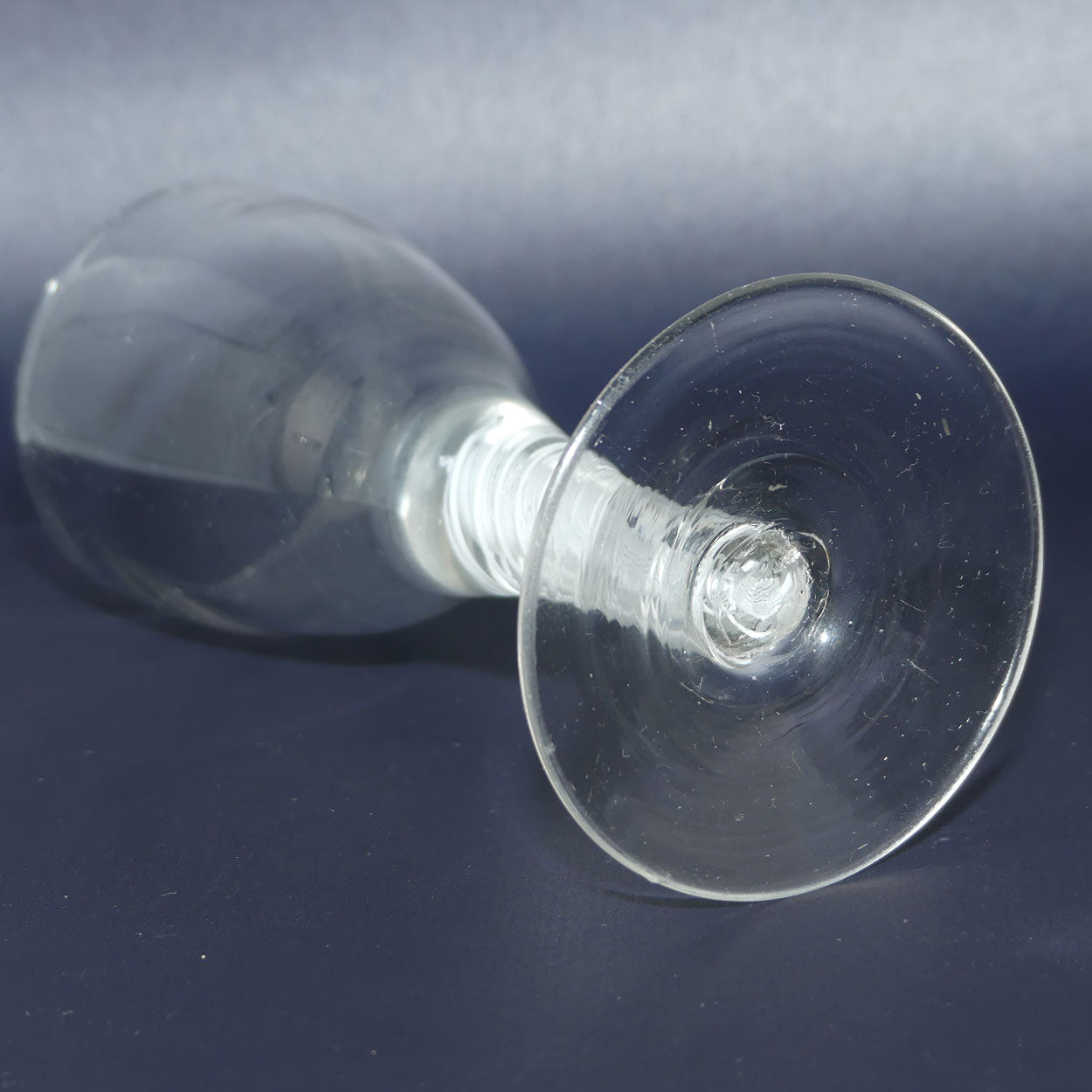 18th Century Georgian Wine Glass with Double Series Opaque Twist | Cotton twist stem