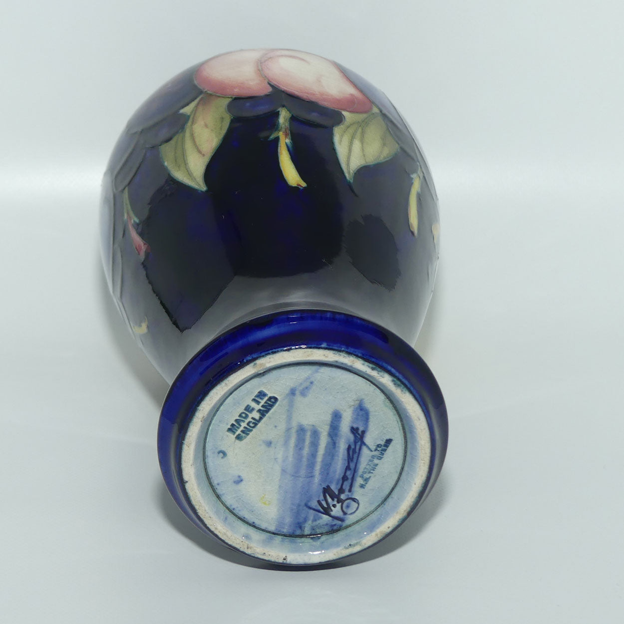 William Moorcroft Wisteria slender bulbous vase