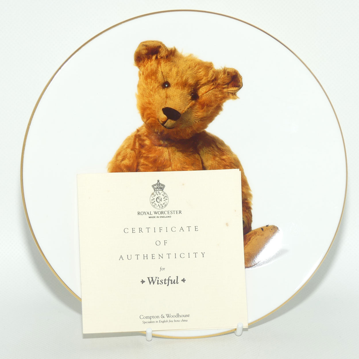 Royal Worcester The Ultimate Teddy Bear Plate Collection | Wistful | boxed
