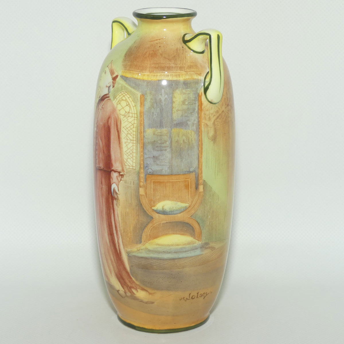 Royal Doulton Shakespearean Wolsey 2 handled vase
