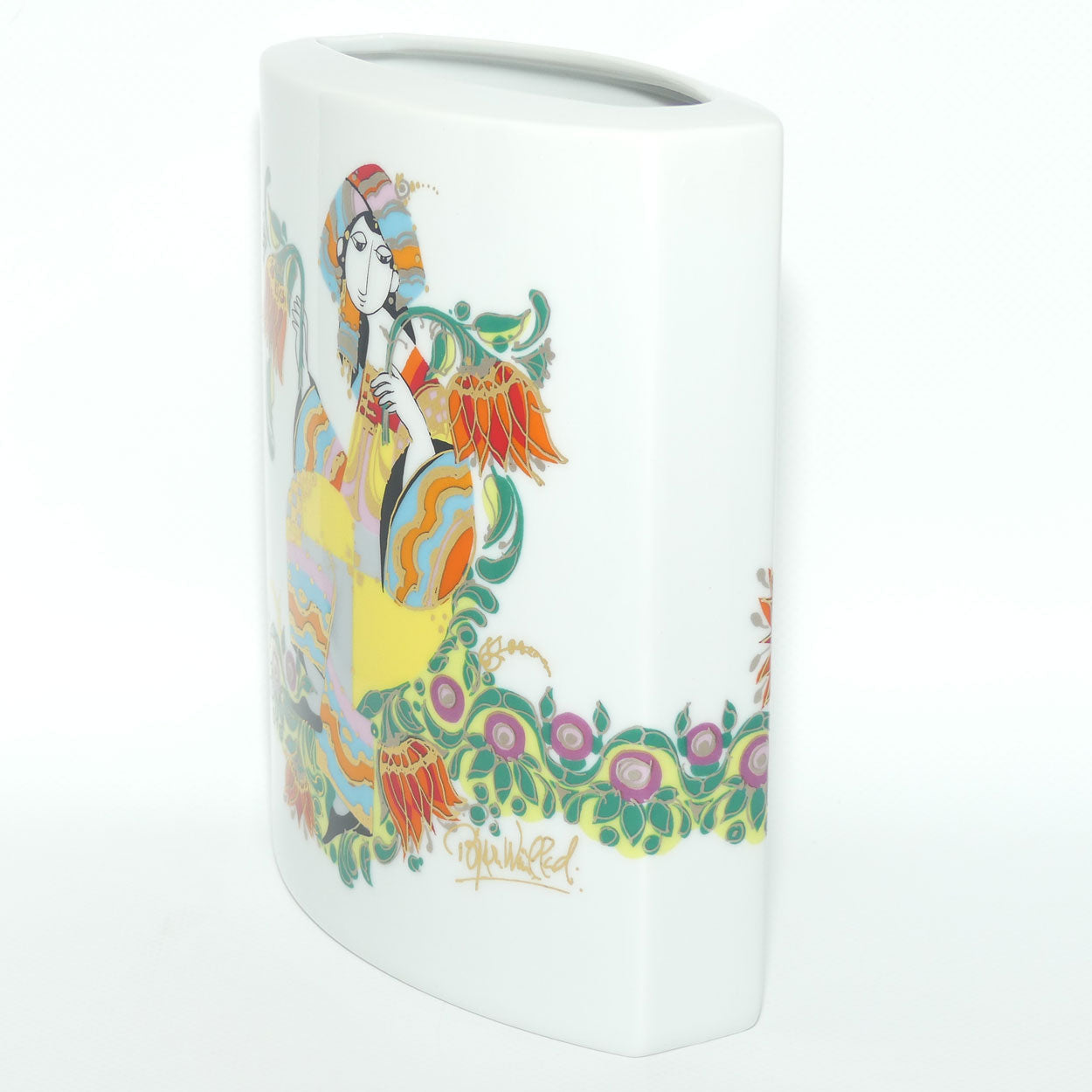 Rosenthal Bjorn Wiinblad Studio line Woman with Flowers small letterbox vase