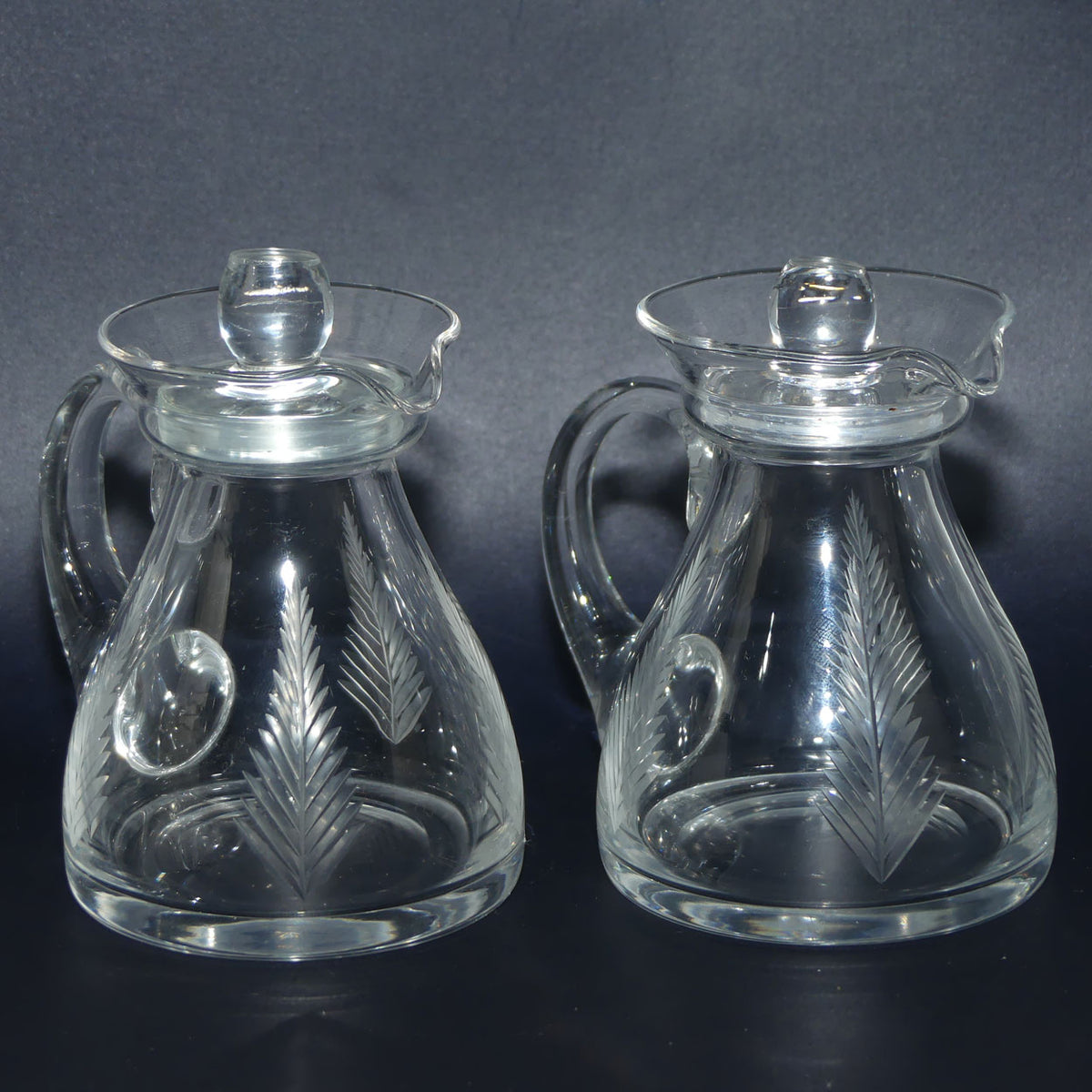 Stuart Crystal Woodchester pair of mint jugs