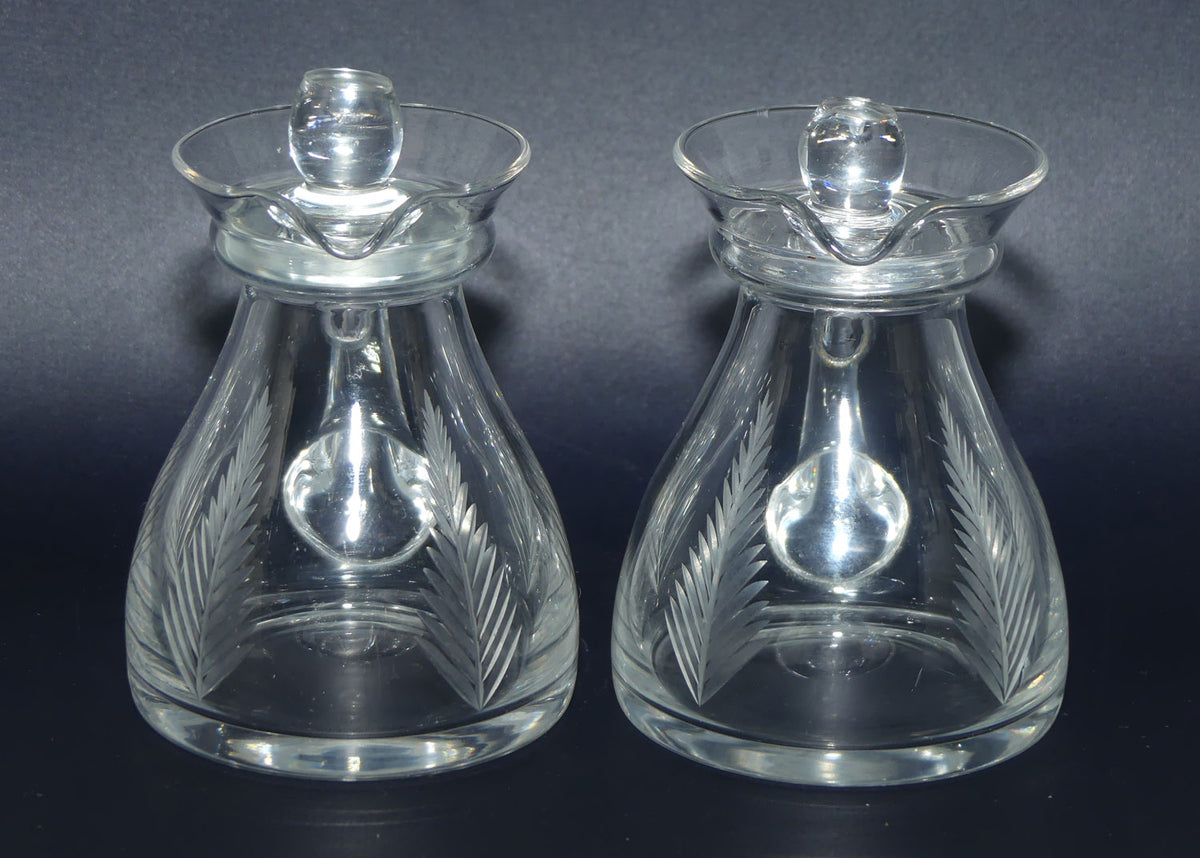 Stuart Crystal Woodchester pair of mint jugs