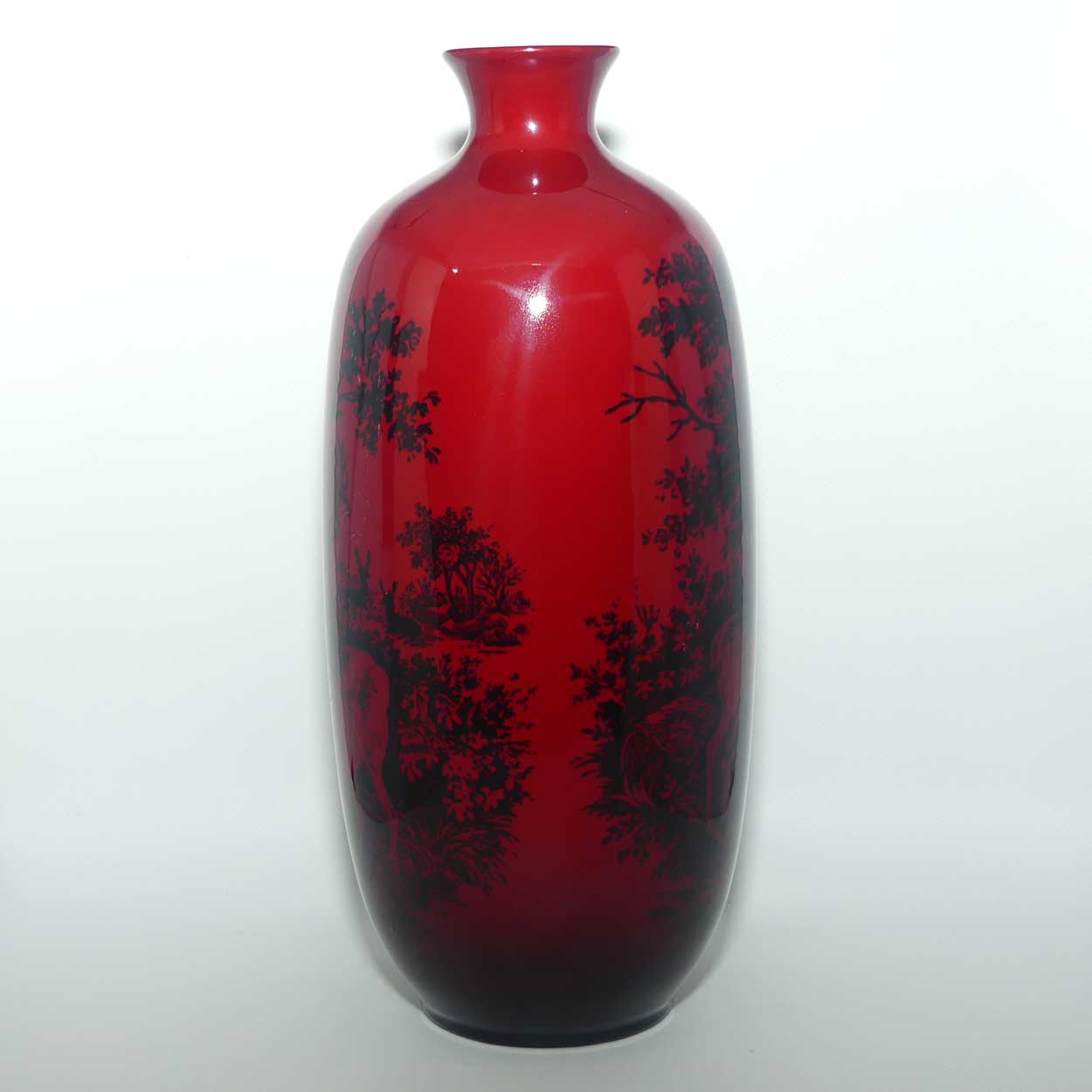 Royal Doulton Flambe Woodcut Highland Deer tall vase | Shape 1619