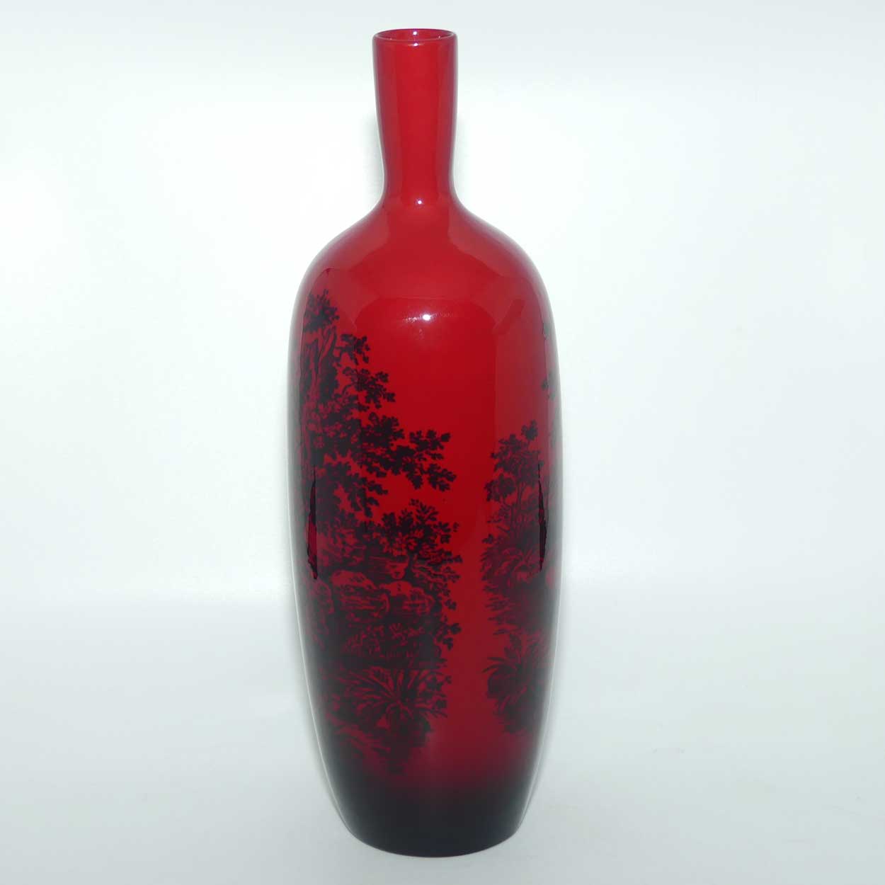 Royal Doulton Flambe Woodcut 1617 Poacher tall vase