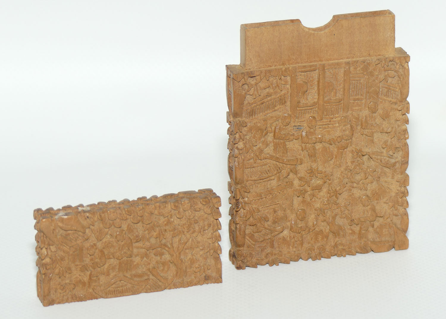 Antique Chinese Carved Wooden Card Holder | Card Case