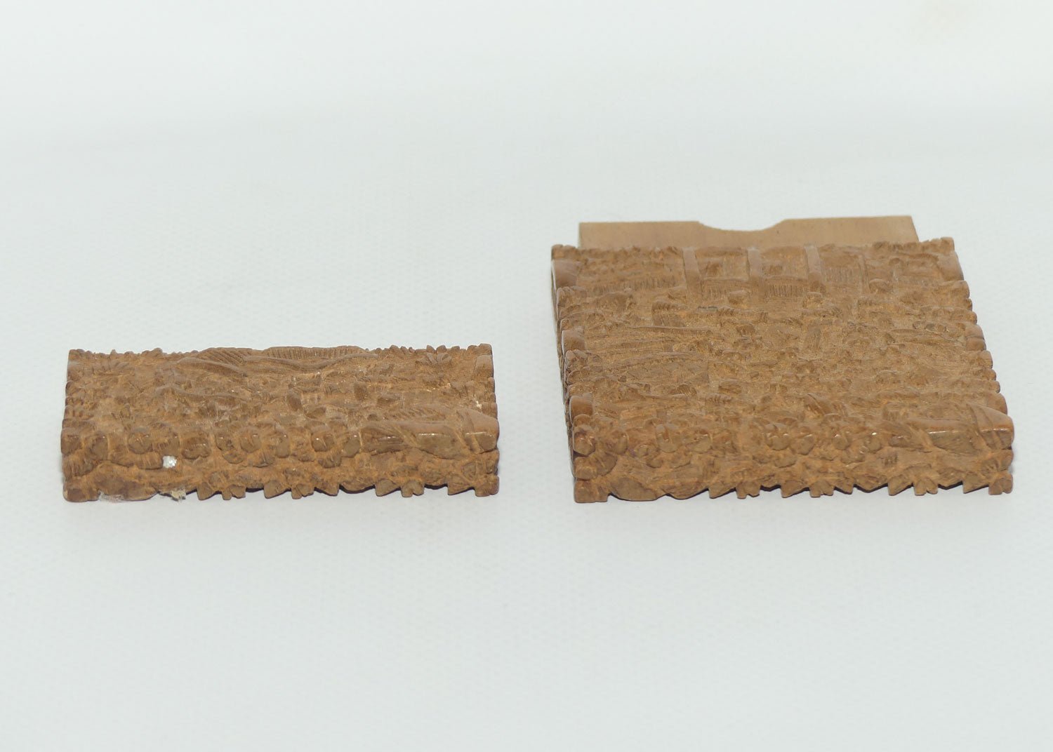 Antique Chinese Carved Wooden Card Holder | Card Case