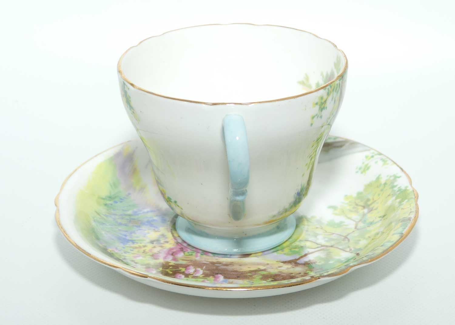 Shelley Richmond shape Woodland coffee duo | Gilt Trim | 13348