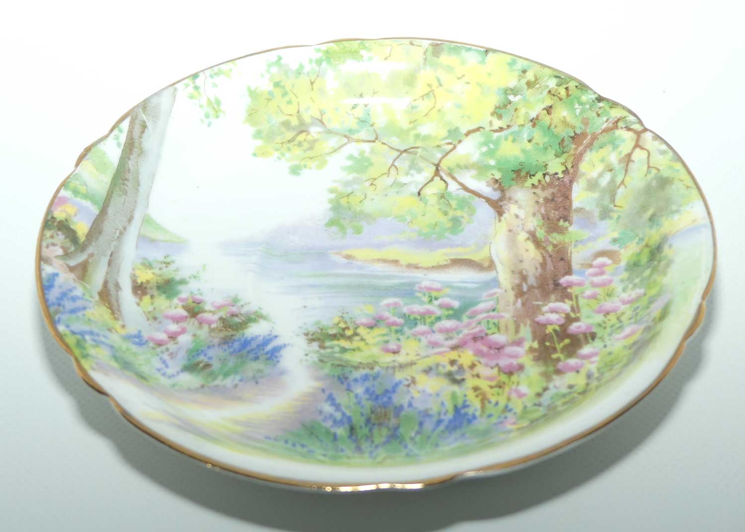 Shelley Richmond shape Woodland coffee duo | Gilt Trim | 13348