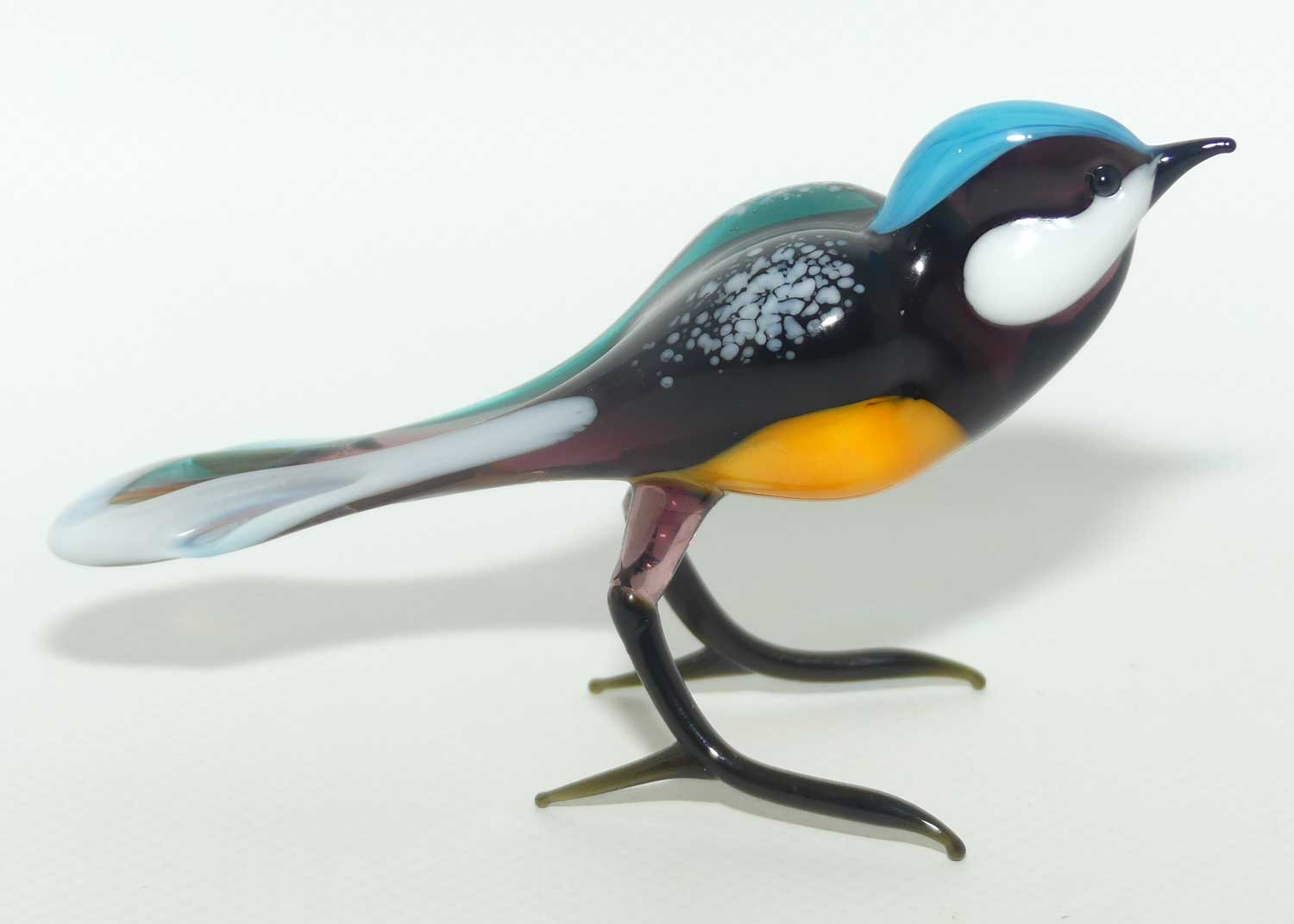 Fine quality Russian Lampwork Glass Wren figure