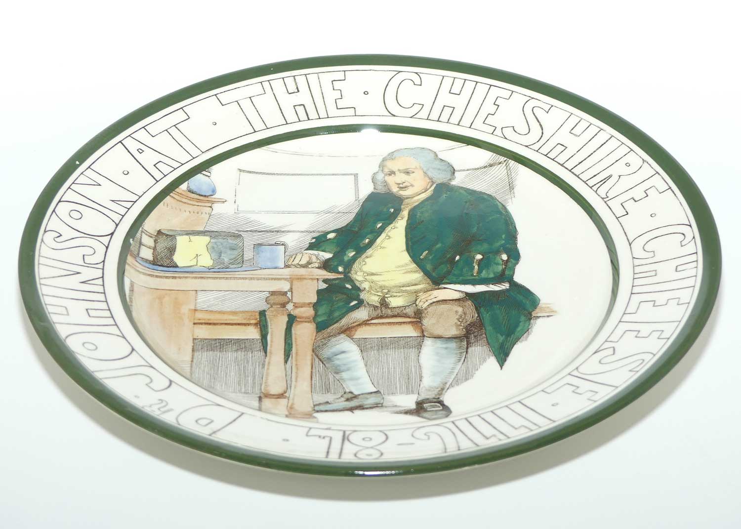 Royal Doulton Doctor Johnson at the Cheshire Cheese plate | Inscription Border