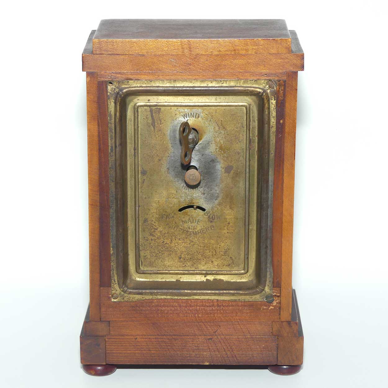 Wurttemburg Crossed Arrows Mahogany case mantle clock with Neoclassical brass decoration
