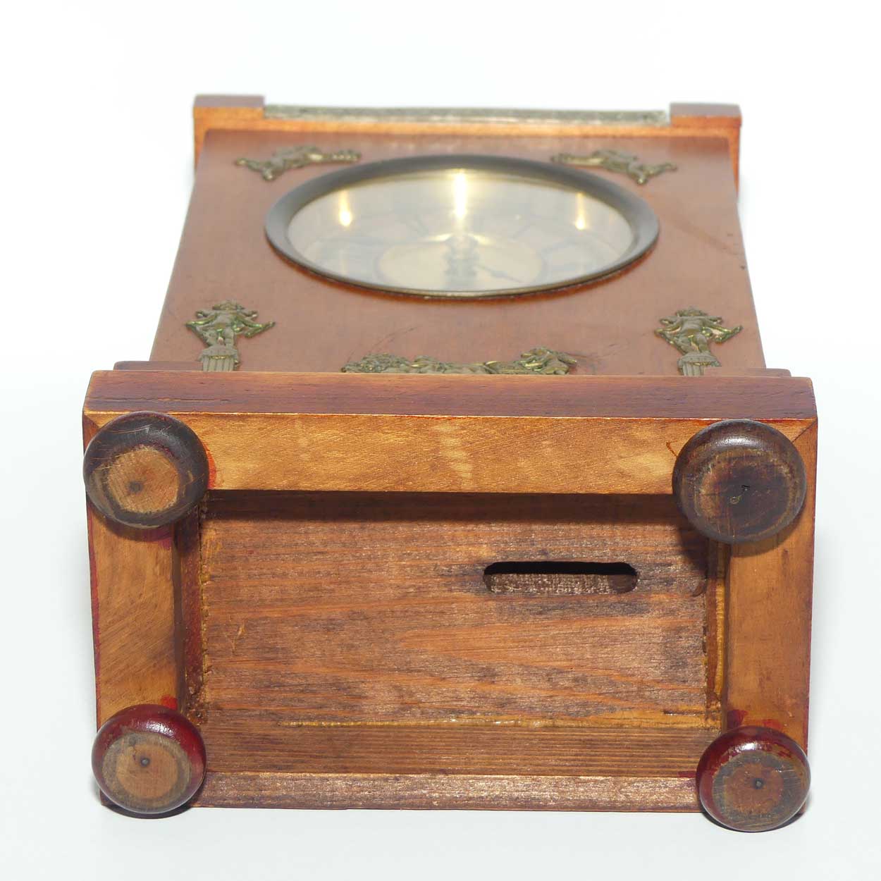 Wurttemburg Crossed Arrows Mahogany case mantle clock with Neoclassical brass decoration