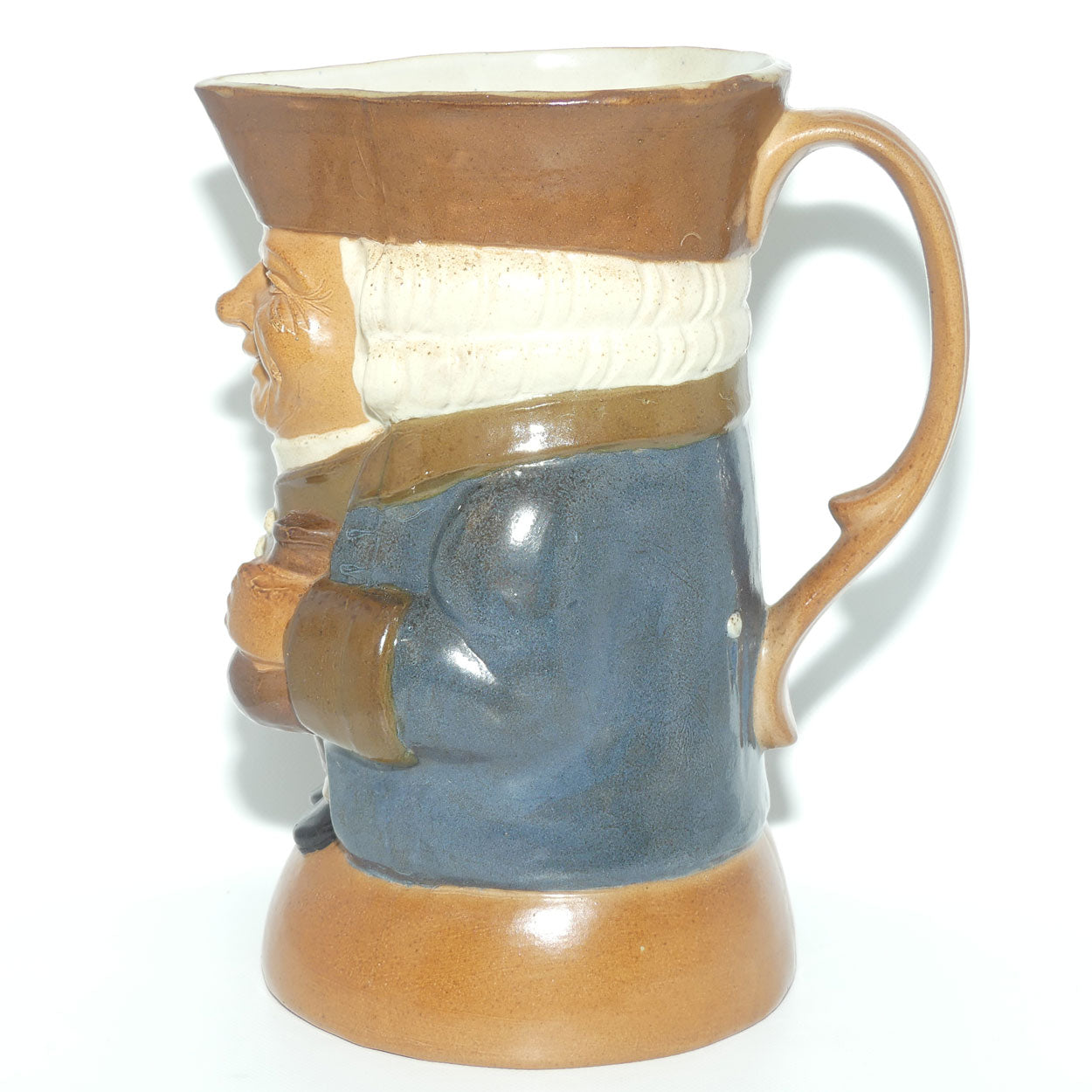 X8572 Royal Doulton Lambeth Harry Simeon The Standing Man Large Toby | Smiling Face, Green Waistcoat, Blue Jacket