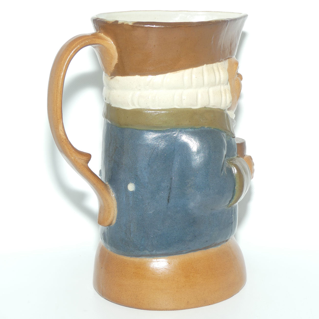 X8572 Royal Doulton Lambeth Harry Simeon The Standing Man Large Toby | Smiling Face, Green Waistcoat, Blue Jacket